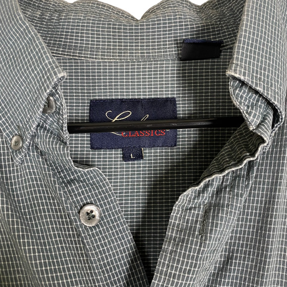 Lucchese Blue and White Plaid button up sz Large - Picture 4 of 12